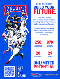 Play NAIA blue high school poster