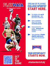Play NAIA red high school poster