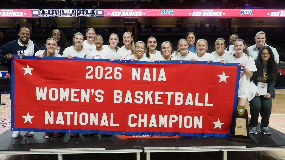 Marian (Ind.) Claims 2026 NAIA Women’s Basketball Red Banner